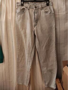 Women's Vintage White Washed Bleached  Distressed Levis Jeans - Size Unknown